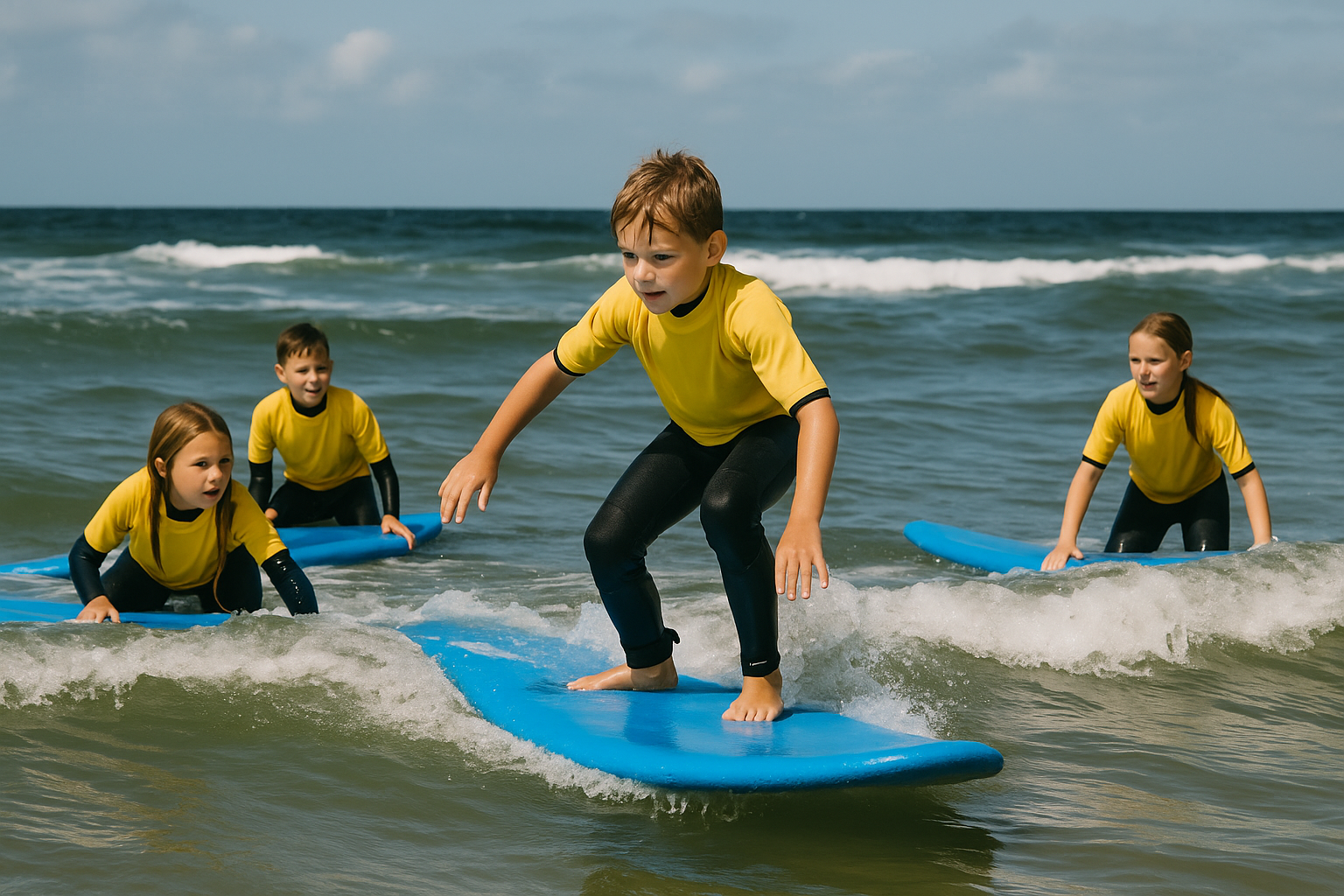 Kinder und Jugendliche am Strand